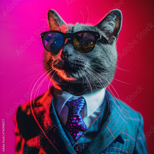 black cat with bow tie