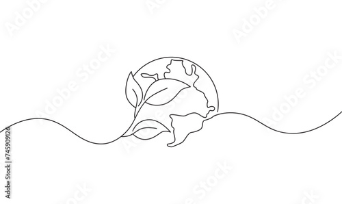 world environment day line art style vector eps 10