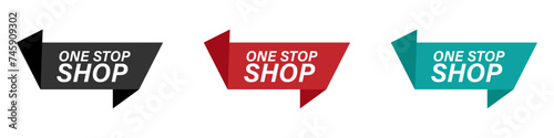 Ones stop shop vector label illustration designs