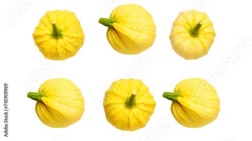 Pattypan Squash Collection: Fresh, Organic Ingredients for Culinary Creations, Isolated on Transparent Background - Ideal for Farm-to-Table Graphics!