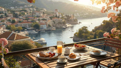 A Beautiful Breakfast Table on the Balcony Overlook.