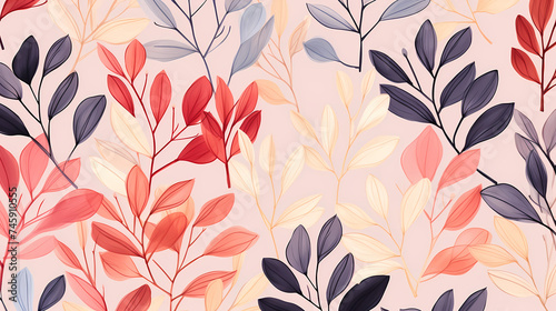 Abstract fabric  botanical art background