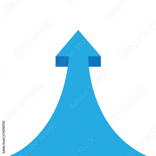 Red arrow on white background - vector illustration