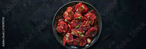 lamb stew meat cut photo