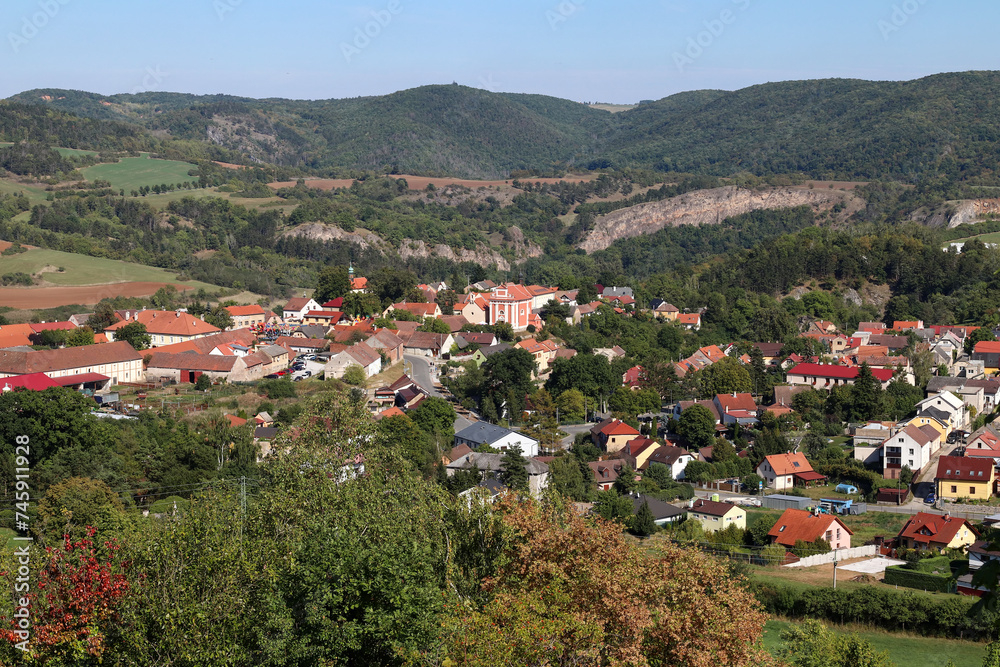 View of the village of Tetin, Bohemian Karst, Czech Republic