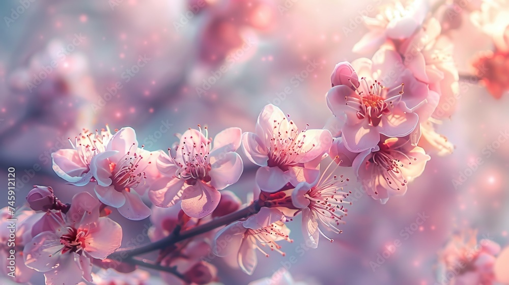Spring's Embrace: Lush Apricot Blossoms with Soft Pink Petals in Macro, Illuminated by a Tender, Dreamy Light Spring's Embrace: Lush Apricot Blossoms with Soft Pink Petals in Macro, Illuminated by a Tender, Dreamy Light