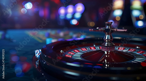 Beautiful roulette on a dark background.