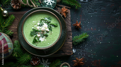 Beautiful slimming green soup or cream soup.