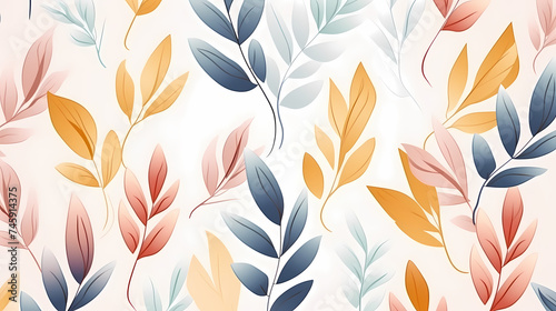 Abstract fabric, botanical art background