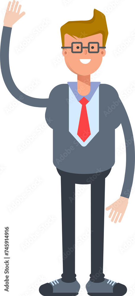 Office Worker Character Raising One Hand
Office Worker Character Raising One Hand