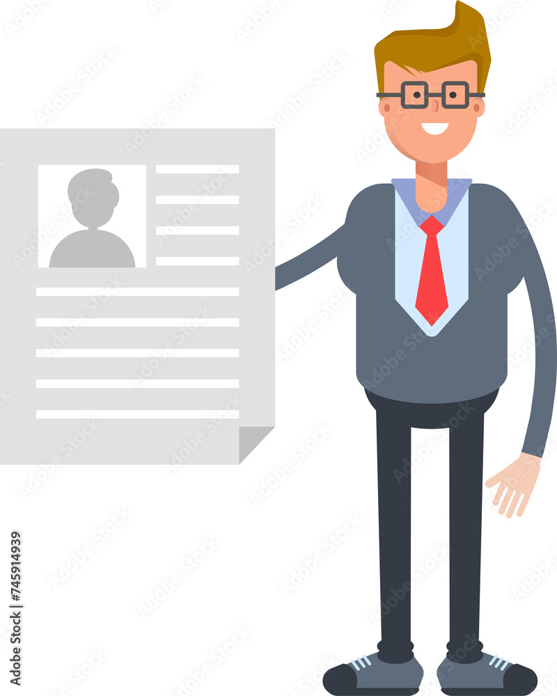 Office Worker Character Holding Job Application Document
Office Worker Character Holding Job Application Document
