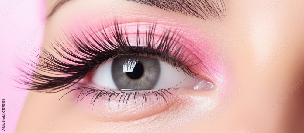 Intense Focus: Macro Shot of Woman's Eye with Intricately Long Eyelashes Intense Focus: Macro Shot of Woman's Eye with Intricately Long Eyelashes
