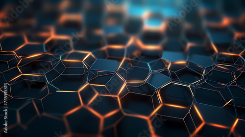 Abstract background with hexagonal network