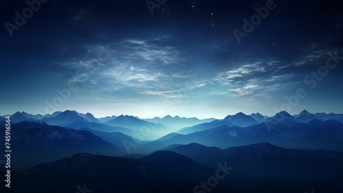 beautiful night sky with the mountains