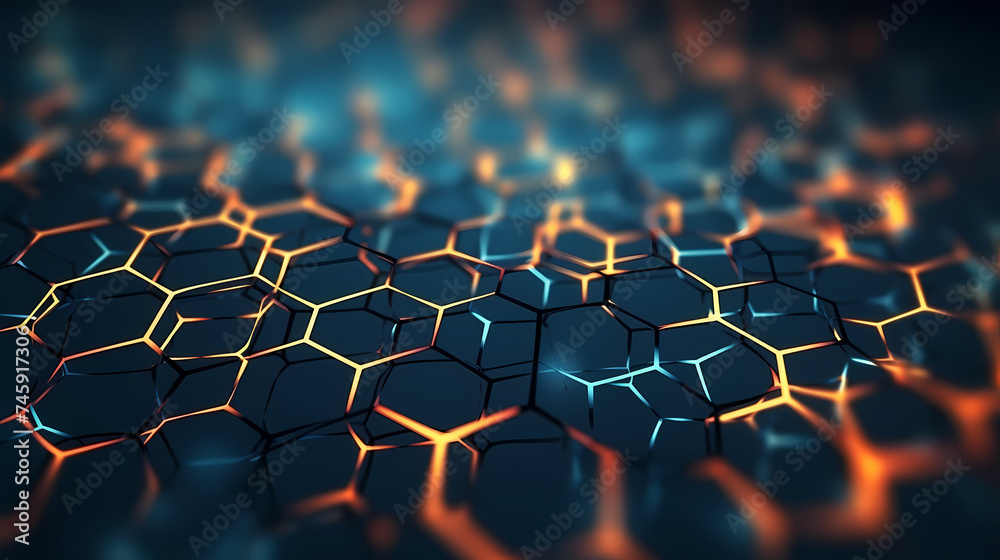 Obraz premium Abstract background with hexagonal network