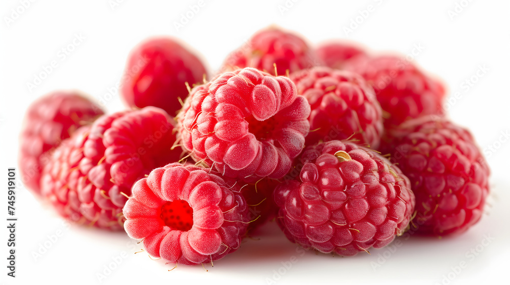 A bunch of bright red raspberries A bunch of bright red raspberries