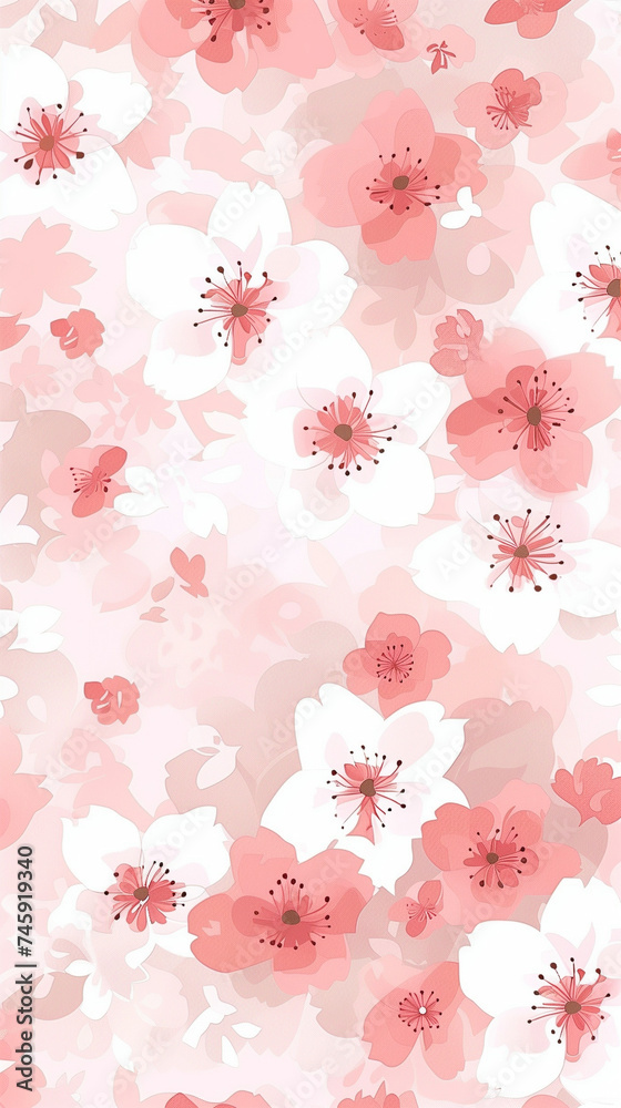 Cherry blossom isolated on white. AI generated art illustration. Cherry blossom isolated on white. AI generated art illustration.