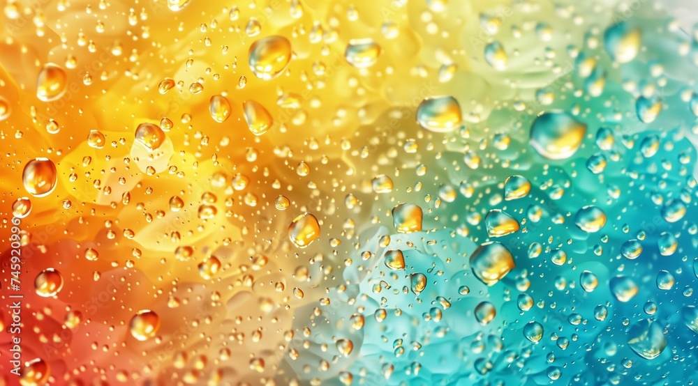 Colorful Droplets on a Gradient Abstract Background