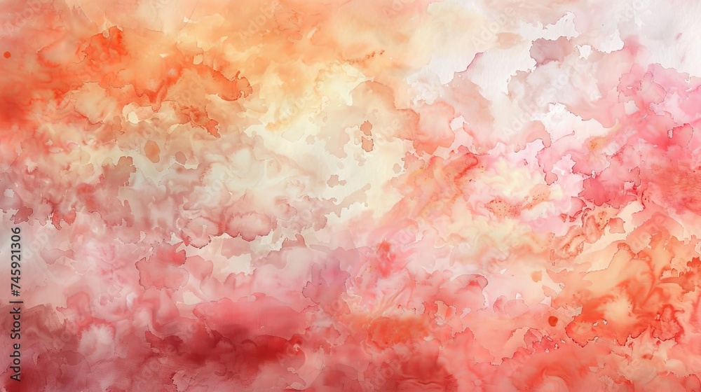 Soft watercolor diffusion with rich reds and delicate pinks evoking a dreamy cloudscape Soft watercolor diffusion with rich reds and delicate pinks evoking a dreamy cloudscape