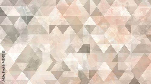 Subtle collage of geometric shapes with textured layers in neutral tones