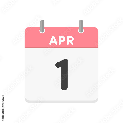 4月1日･APR 1st の日めくりカレンダーのアイコン - 4/1の行事や年度初めのイメージ素材

