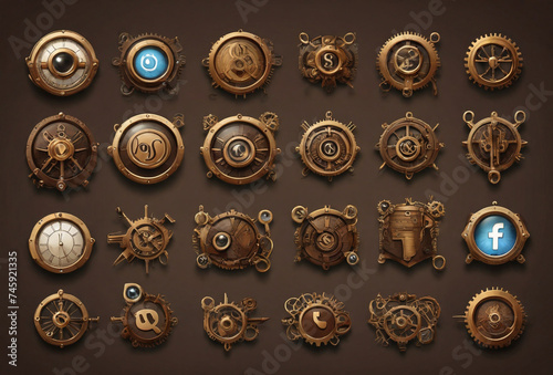 steampunk, background, frame, yellow-black, steampunk style