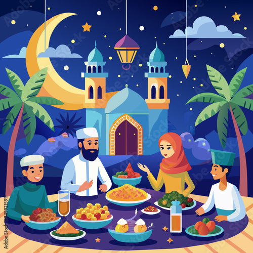 Ramadan Iftar vector illustration graphics