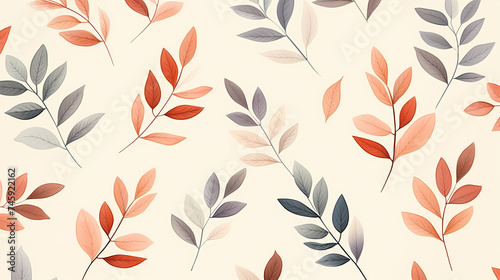 Abstract botanical art background vector, natural hand drawn pattern design