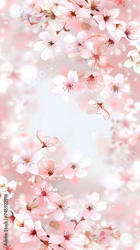 Cherry blossom isolated on white. AI generated art illustration.