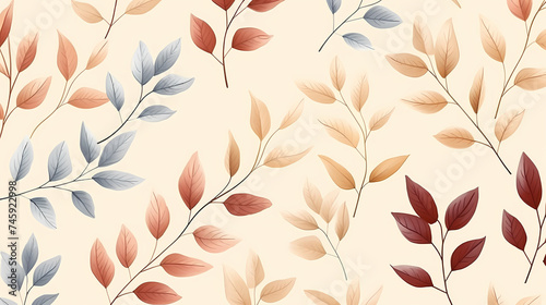 Abstract botanical art background vector, natural hand drawn pattern design