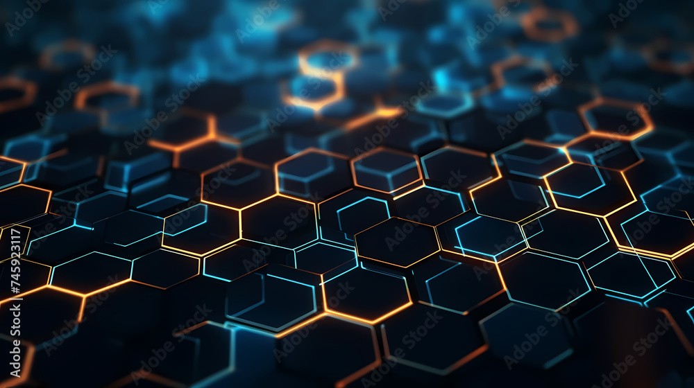 Fototapeta premium Abstract background with hexagonal network