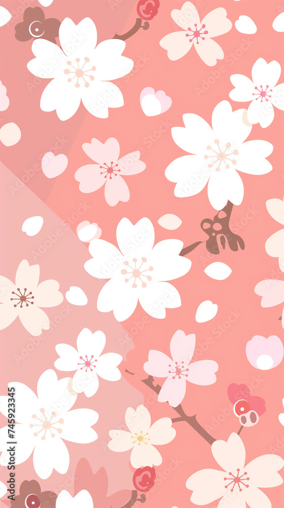 Cherry blossom isolated on white. AI generated art illustration. Cherry blossom isolated on white. AI generated art illustration.