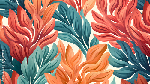 Abstract botanical art background vector, natural hand drawn pattern design