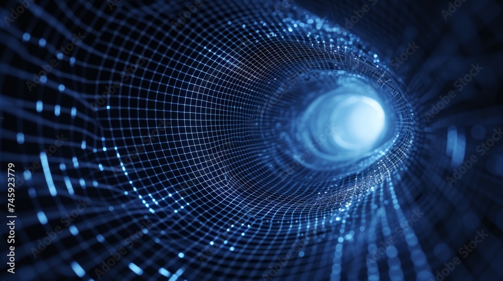Tunnel or wormhole. Abstract Wormhole Science. 3D tunnel grid. Wireframe 3D surface tunnel. Abstract digital background Tunnel or wormhole. Abstract Wormhole Science. 3D tunnel grid. Wireframe 3D surface tunnel. Abstract digital background