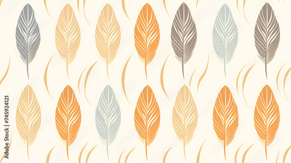 Fototapeta premium Abstract botanical art background vector, natural hand drawn pattern design