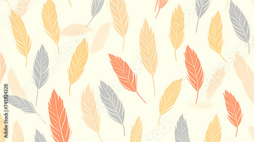 Abstract botanical art background vector, natural hand drawn pattern design