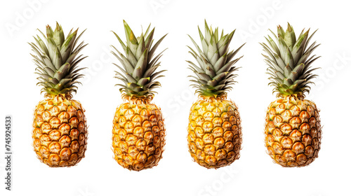 Pineapple Slice Isolated on Transparent Background for Creative Designs and Healthy Snack Concepts