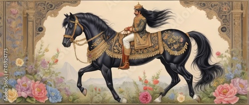Royal Victorian art horse graphic illustration
