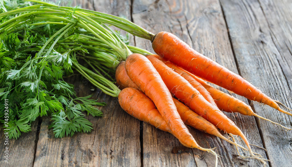 Bunch of carrots, copyspace on a side Bunch of carrots, copyspace on a side