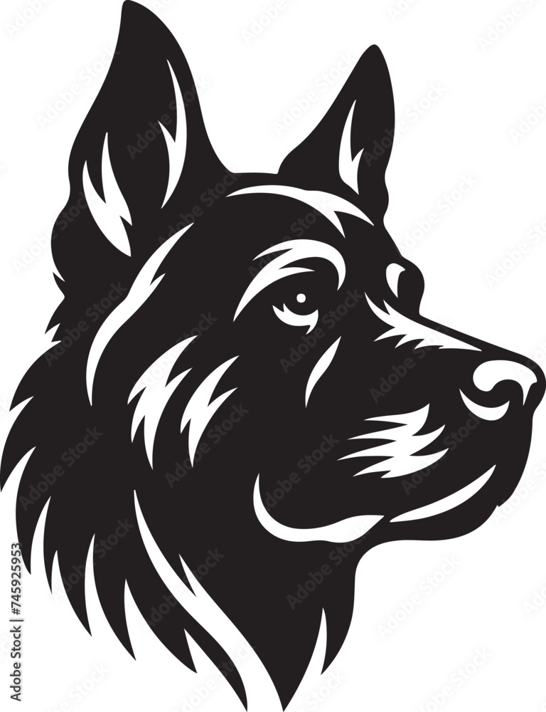 Dog head silhouette vector artwork Dog head silhouette vector artwork
