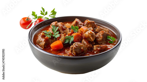 Goulash Delight on white background, PNG Format