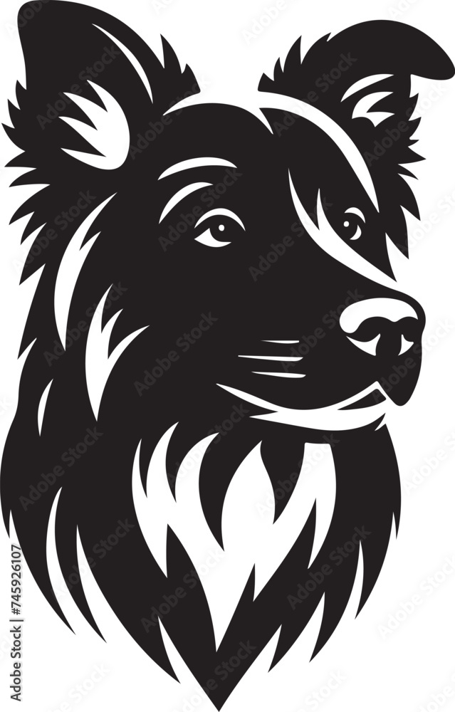 Obraz premium Dog head silhouette vector artwork