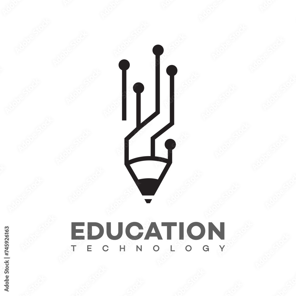 Education Technology Logo Icon Brand Identity Sign Symbol Stock Vector ...