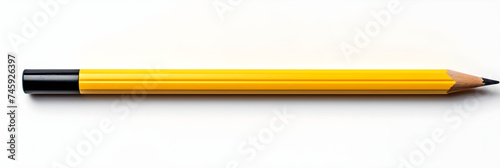 Detailed View of Standard Yellow and Black HB Graphite Pencil