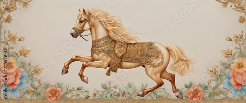 Royal Victorian art horse graphic illustration  © NEERAJ