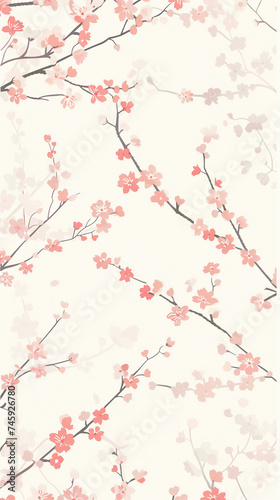 Cherry blossom isolated on white. AI generated art illustration.