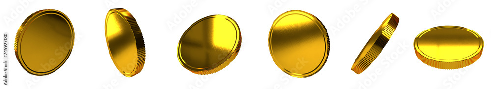 Bright shiny Gold coins Set PNG. Transparent Background Bright shiny Gold coins Set PNG. Transparent Background