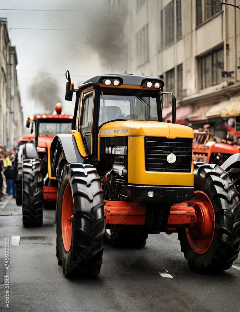 Farmers with their tractors region take part in a protest against a new regional government plan Farmers with their tractors region take part in a protest against a new regional government plan