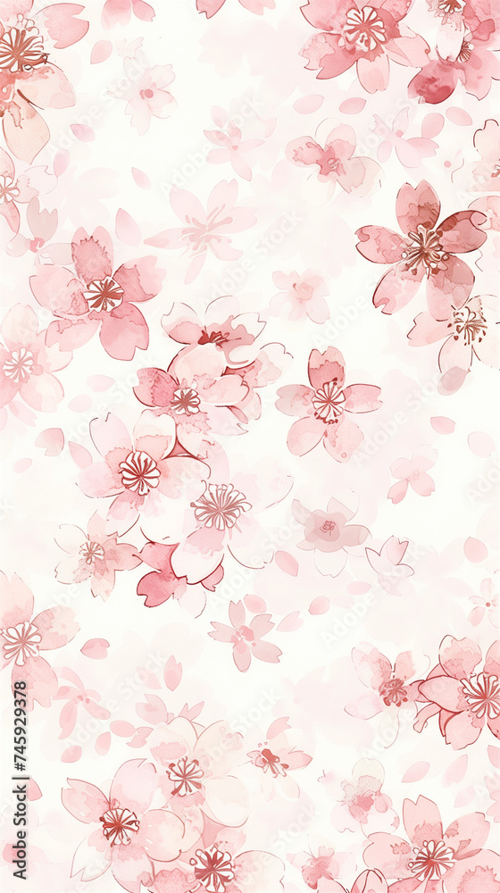 Cherry blossom isolated on white. AI generated art illustration. Cherry blossom isolated on white. AI generated art illustration.
