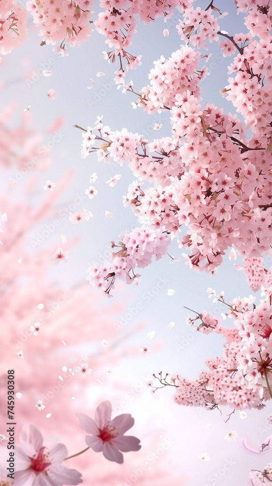 Cherry blossom isolated on white. AI generated art illustration. Cherry blossom isolated on white. AI generated art illustration.